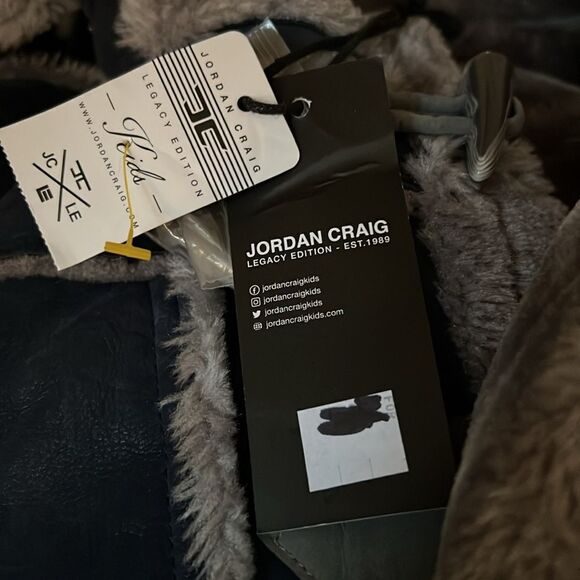 NEW JORDAN CRAIG LEGACY EDITION DENALI SHEARLING COAT BOYS - MIDNIGHT SMOKE Sz 3 - Picture 7 of 7